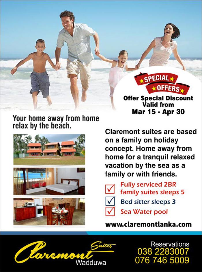 Claremont suites are based  on a family on holiday  concept. Home away from  home for a tranquil relaxed  vacation by the sea as a  family or with friends.