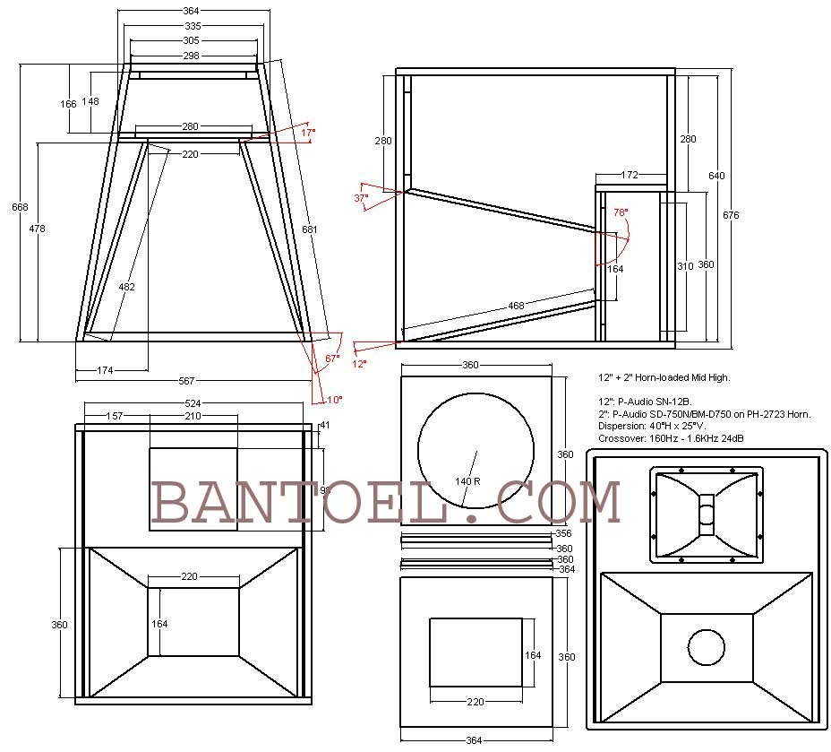 Skema Box 12" + 2" Horn Loaded Mid High Suara Joss
