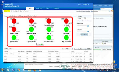 ManageEngine Applications Manager ManageEngine Applications Manager helps to Application Servers Monitor Microsoft .NET GlassFish JBoss Server Oracle Application Server SilverStream WebSphere Server ERP Monitor Oracle EBS Add On! SAP Server Add On! SAP CCMS Add On Java/ Transaction Monitor Java Runtime NMT J2EE Web Transactions Add On! Servers Monitor AIX AS400/iSeries Add On! FreeBSD/ OpenBSD HP-UX / Tru64 Linux Mac OS Novell Sun Solaris Windows Database Servers Monitor BB2 Memcahed MS SQL MySQL Orade PostgreSQL Sybase Services Monitor Active Directory DNS Monitor FTP/ SFTP Monitor JMZ Applications LDAP Server Ping Monitoring SNMP/ Network Device Telnet Web Server/ Services Monitor Apache Server IIS Server PHP Real Browser Monitor (RBM) Add On! HTTP(S) URLs HTTP(S)-URL Sequence Web Services Web Server Mail Servers Monitor Exchange Server Mail Server Middleware/ Portal Monitor MS Office SharePoint Add On! WebLogic Integration IBM Websphare MQ Add On! Custom Monitors Monitor JMX/ SNMP Dashboard File / Directory Monitor Windows Performance Counters Database Query Monitor Script Monitor Virtualization Monitor VMWare ESX/ESXi Add On, network performance monitoring tools review and download