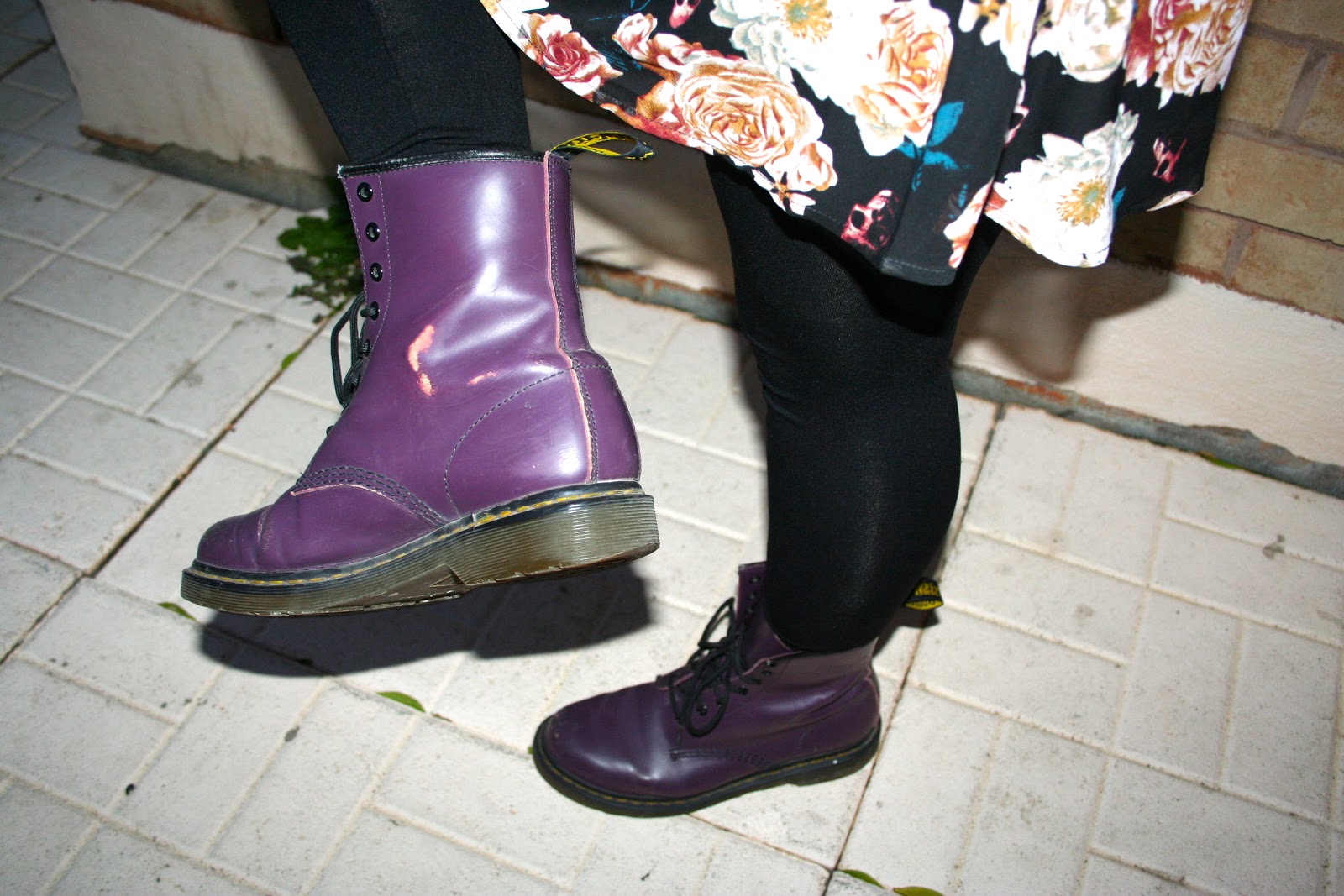 purple doc martens outfit