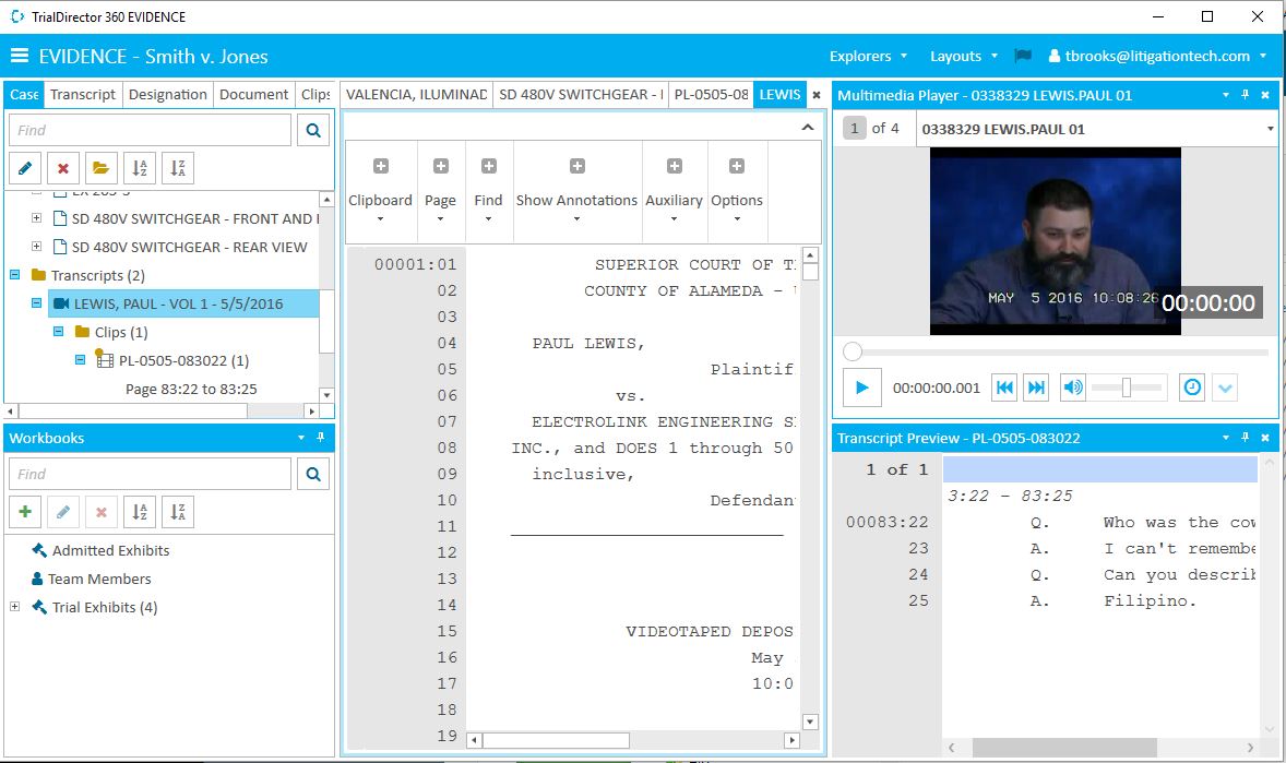 COURT TECHNOLOGY and TRIAL PRESENTATION: TrialDirector 360