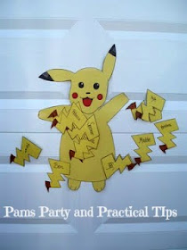 Pokemon Party Games, Pin the Tail on Pikachu 