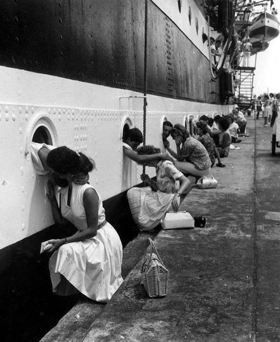 Salida del barco italiano Amerigo Vespucci, en 1963 Salida del barco italiano Amerigo Vespucci, en 1963