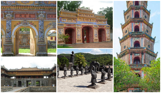 Various architectural, cultural sites in Hué, Vietnam | Photos in this montage © Aneta Ribarska, Bruno Doucin, Patricia Alberth/UNESCO, and Vincent Ko Hon Chiu Various architectural, cultural sites in Hué, Vietnam | Photos in this montage © Aneta Ribarska, Bruno Doucin, Patricia Alberth/UNESCO, and Vincent Ko Hon Chiu
