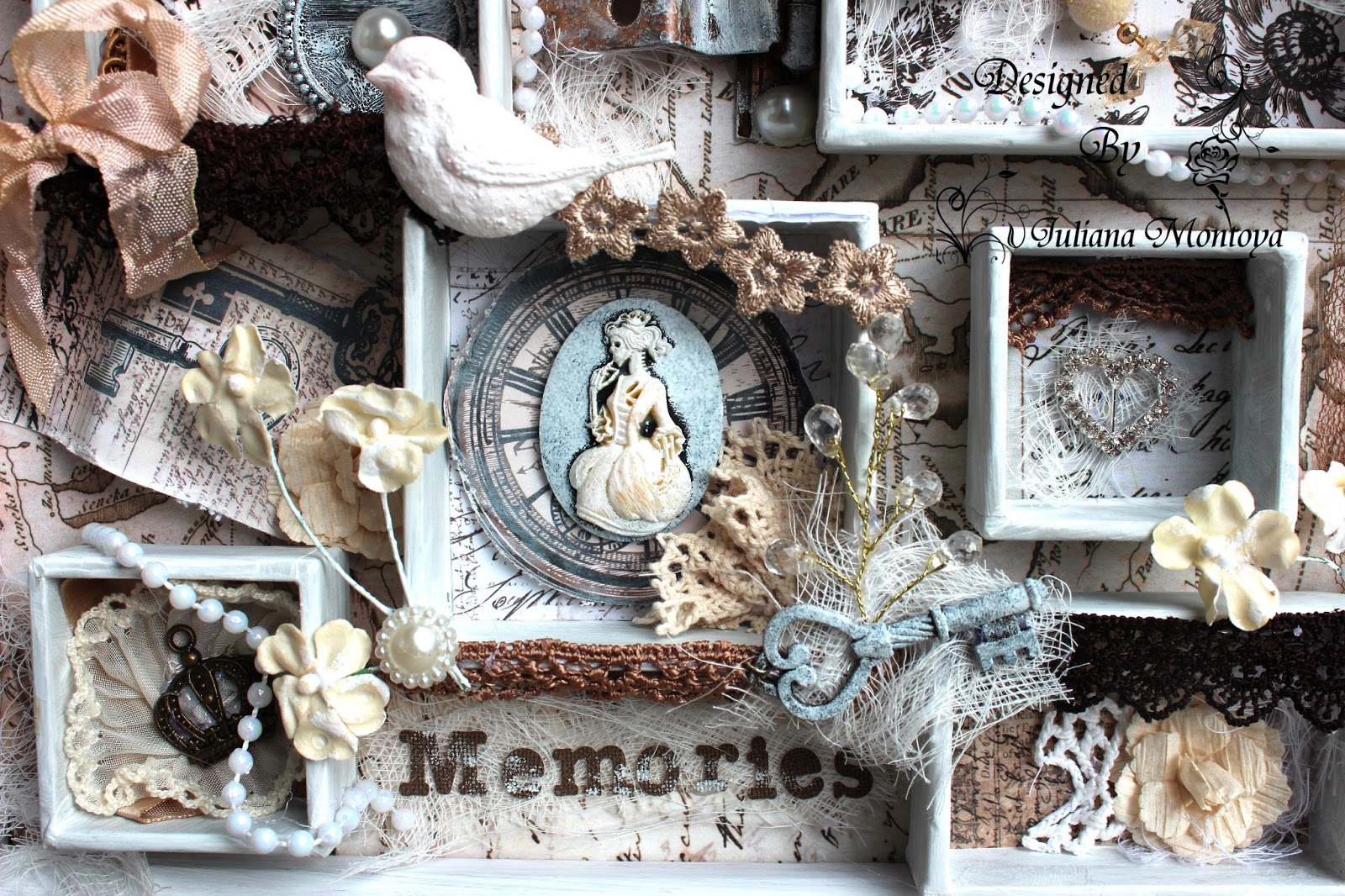ShabbyChicJCouture Vintage Shabby Chic Engraver Shadow Box Memories