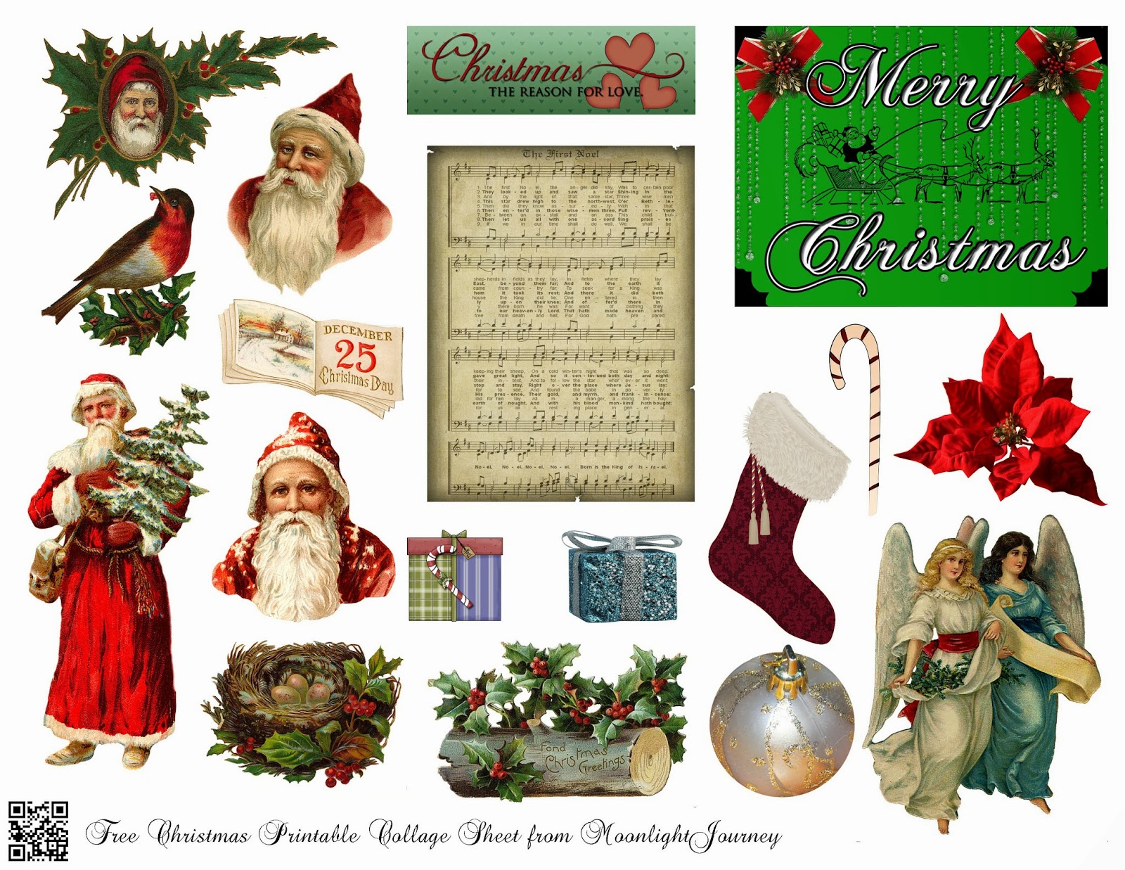 MoonlightJourney: Two Free Collage Sheets For Your Christmas Creating!