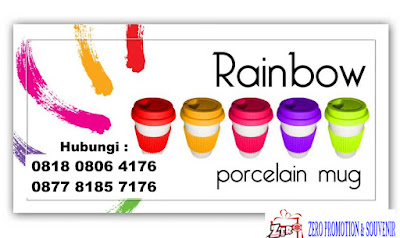 Jual Mug Promosi Rainbow Cetak Padprint harga Termurah