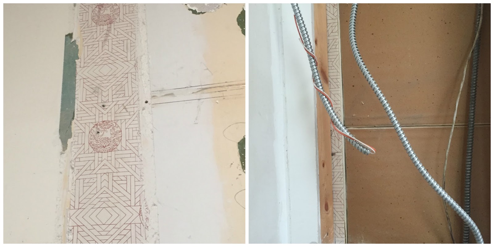 Muckety Mucked Weeks 58 of Home Renovation Old Wallpaper Behind