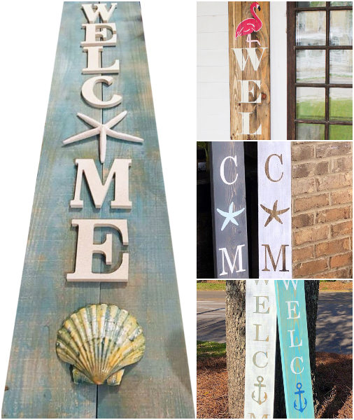 Hanging Wooden Welcome Sign Wood Fish House Wall Decoration Plaque for Garden Yard Front Door Rustic Home Beach Word Decor Wedding Party Farmhouse Porch Coastal Camp Indoor and Outdoor Decal 