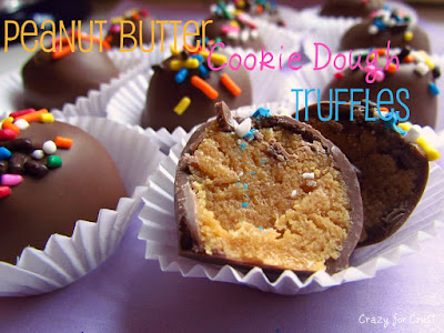 peanut butter cookie dough truffles coated with chocolate