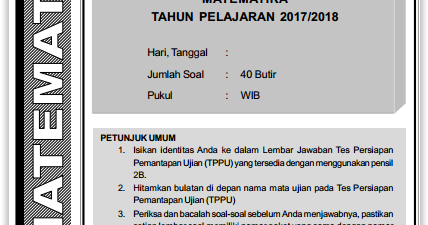 Soal Try Out Tppu Sleman 2019 Sekolah Iku Wajib