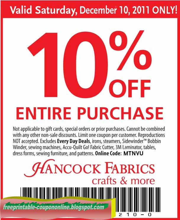 Online fabric store coupon 2018