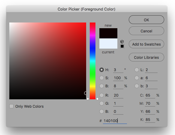 Photoshop Colour Palette