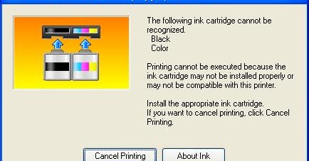 ink tank cannot be recognized canon