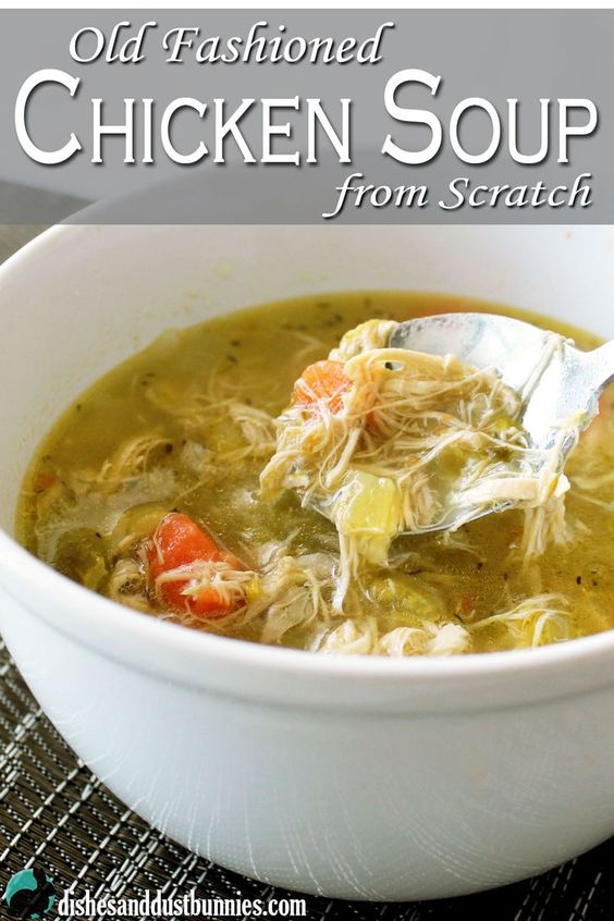 Try this amazing old fashioned homemade chicken soup made completely from scratch! The recipe uses a whole chicken and fresh veggies. It's the only way I make chicken soup now!