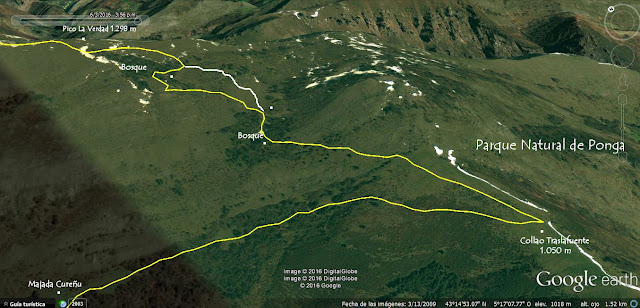 Mapa ortográfico subida al Vízcares 2 Mapa ortográfico subida al Vízcares 2