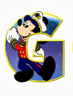 Alfabeto de personajes Disney con letras grandes G Mickey. 