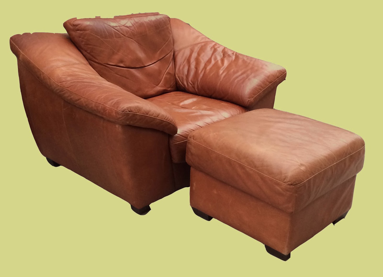 Uhuru Furniture & Collectibles: Leather Chair + Ottoman- SOLD