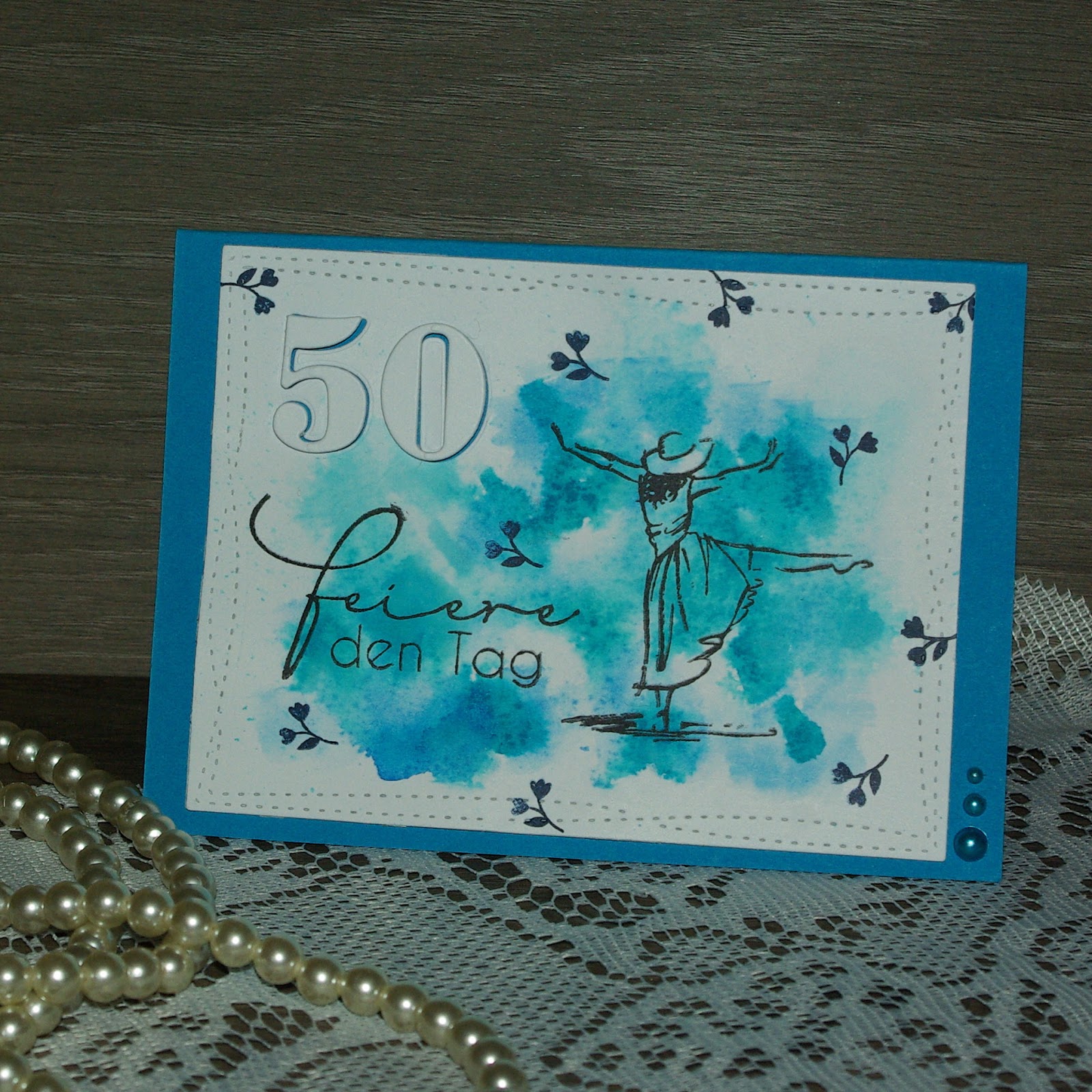 Lucciola: [DIY] Karte zum 50. Geburtstag: feiere den Tag!