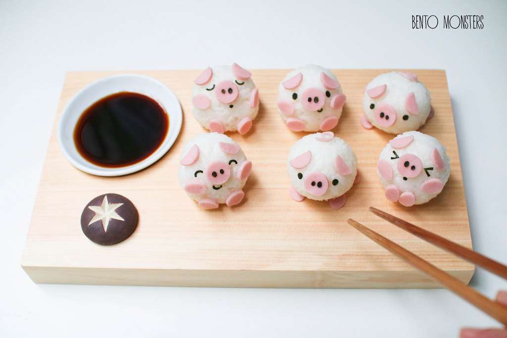 05-Piggy-Sushi-Li-Ming-Lee-Kyaraben-Bento-Monsters-Themed-Lunch-Art-www-designstack-co