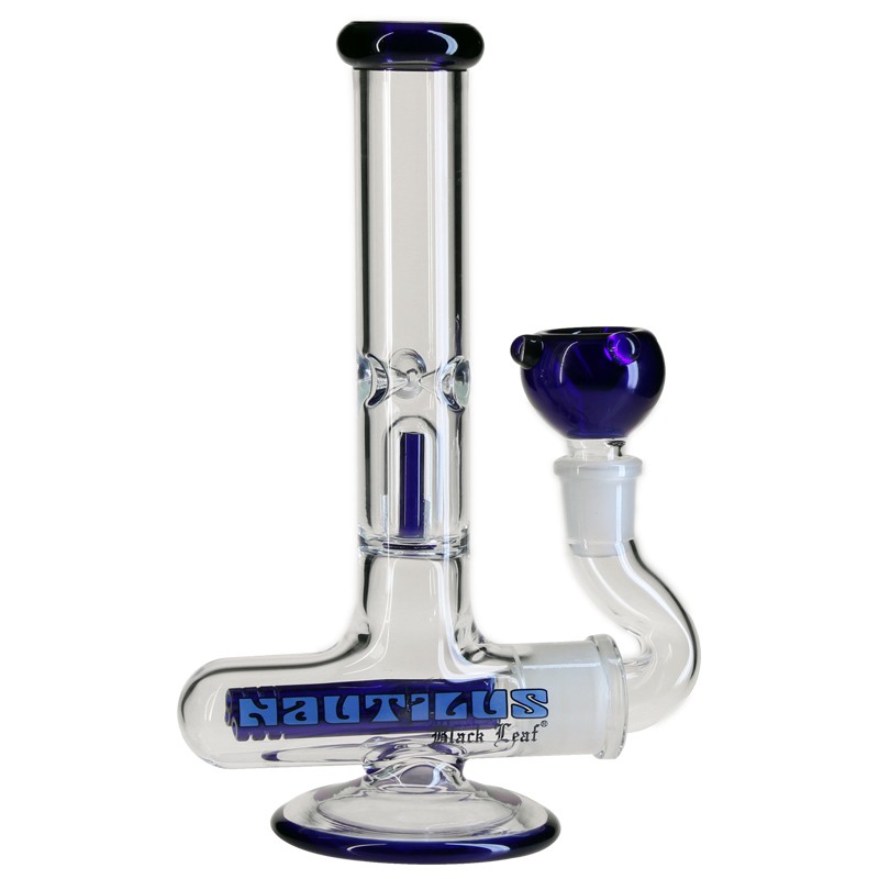 Mr.Rolloneforme Black Leaf Mini Nautilus Ice Bong with Removable Perc