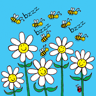 A picture of happy bees from My Happy Book A children's kindle picture book with added activities