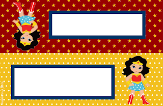 Mujer Maravilla Chibi: Etiquetas para Candy Bar para Imprimir Gratis. Esta es otra etiqueta para golosinas.