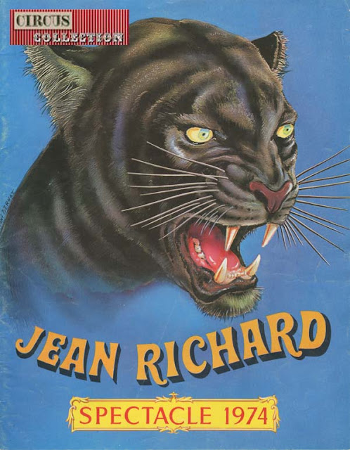 tête de panthère sur le programme du spectacle 1974 du Cirque Jean Richard 
