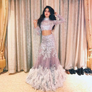 Jhanvi Kapoor in Extraordinary Costly Stunning Designer Lehenga Choli with Family Sridevi Kapoor