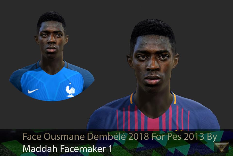 FB : Ousmane Dembélé Face For PES 2013 by Maddah Facemaker 1
