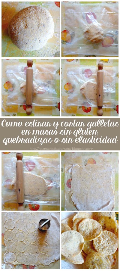 paso a paso amasar, estirar y cortar galletas en masa sin gluten