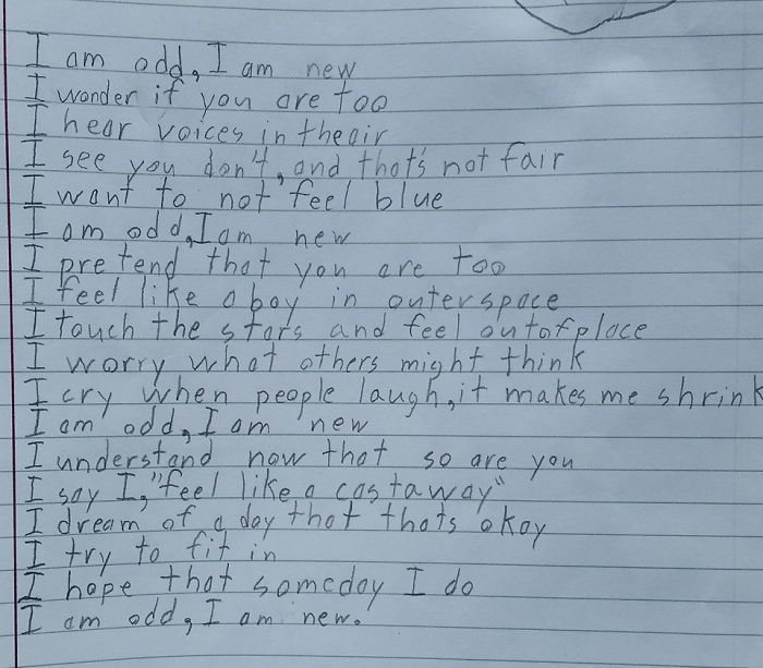 Autistic Boy Wrote A Heart-Melting Poem That Made His Teacher Burst Into Tears