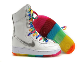 rainbow air force ones high top