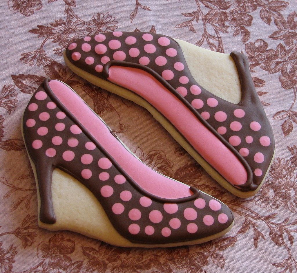 6. Polkadot Stiletto Shoe Cookies by Zoe Lukas
