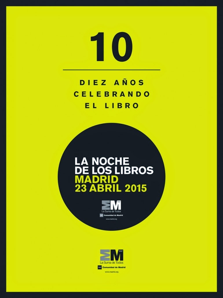 Traficantes de libros en la oscuridad. La noche de los libros. Cartel 2015 de la Noche de  los Libros en Madrid. Fuente: elimparcial.es
