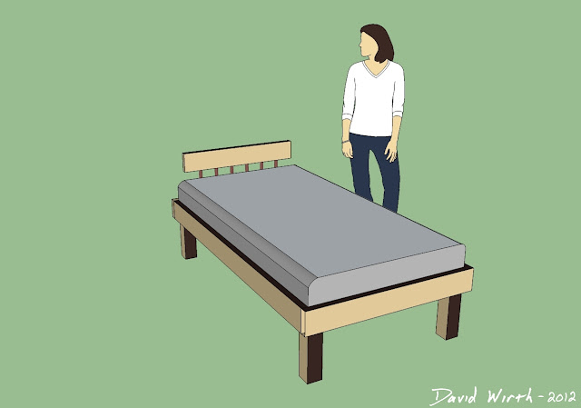 google sketchup bed, bed design, sketchup twin bed