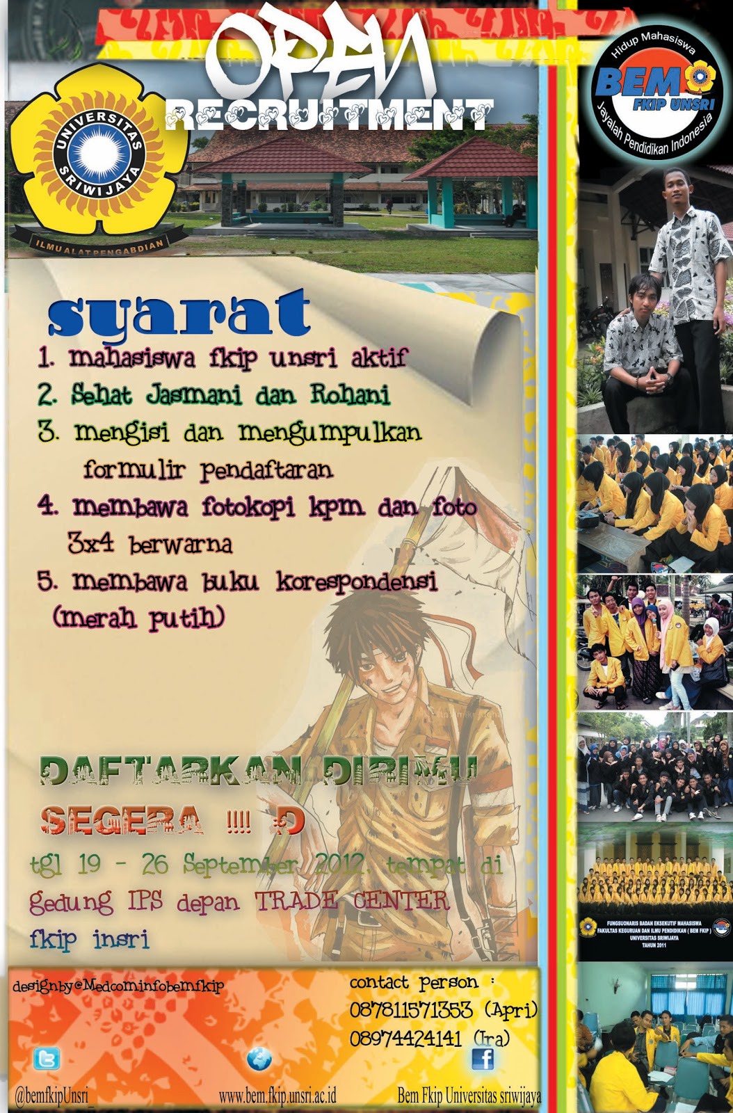 Contoh Design Pamflet Open Recruitment BEM FKIP UNSRI