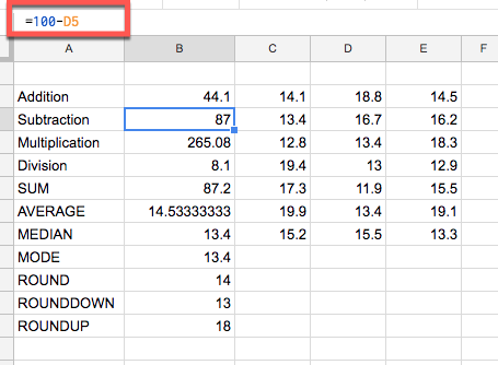 Google Sheets - Basic Formulas