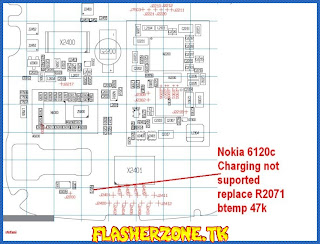   Nokia 6120 charging not suppored jumper diagram hardware problem solution