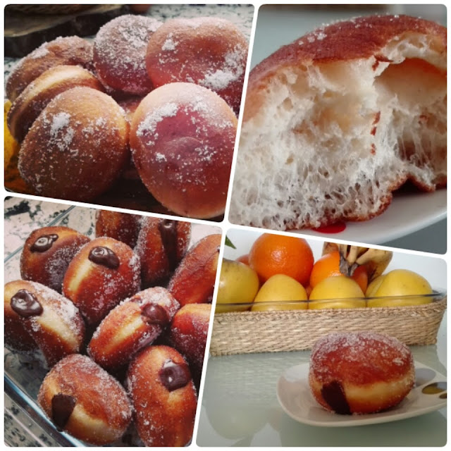 Berlinas rellenas de chocolate / Fue un día como hoy berlinas, bombas