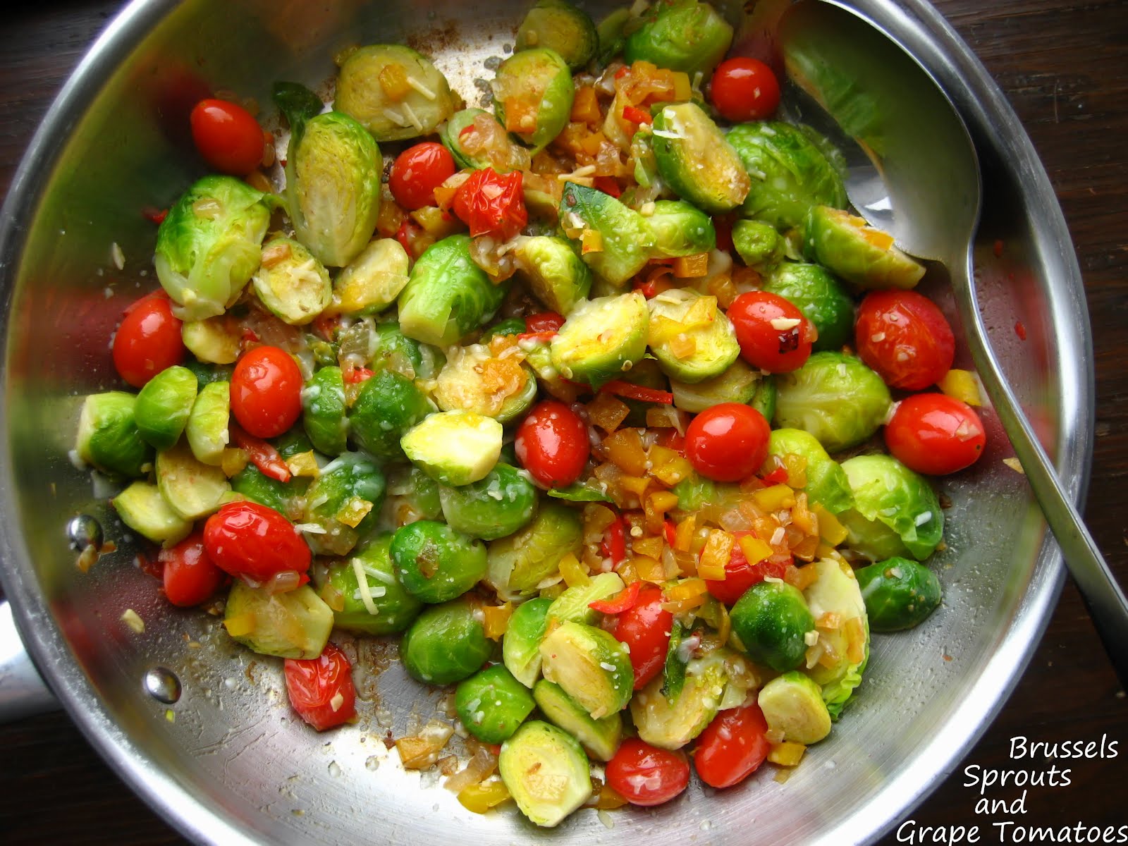 Home Cooking In Montana Sauteed Brussels Sprouts with Grape Tomatoes