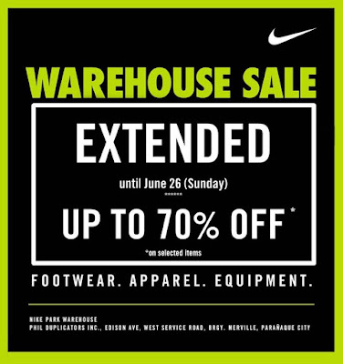 Manila Shopper: Nike Park Warehouse SALE: May-June 2017