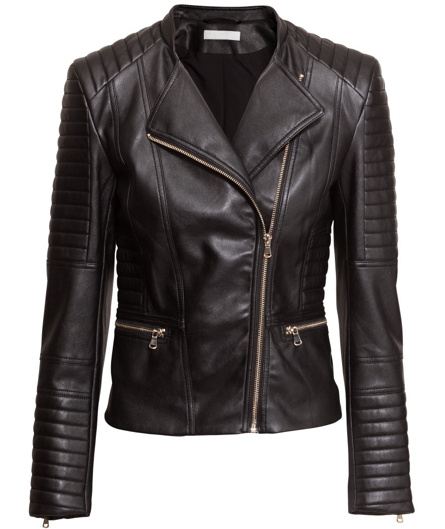 h and m faux leather jacket