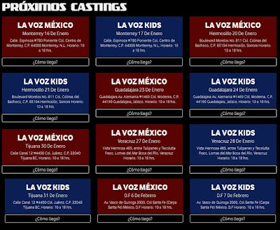 Fechas Casting La Voz Kids México 2016 