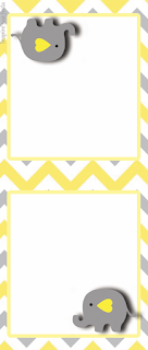 Baby Elephant in Grey and Yellow Chevron Free Printable Labels.
