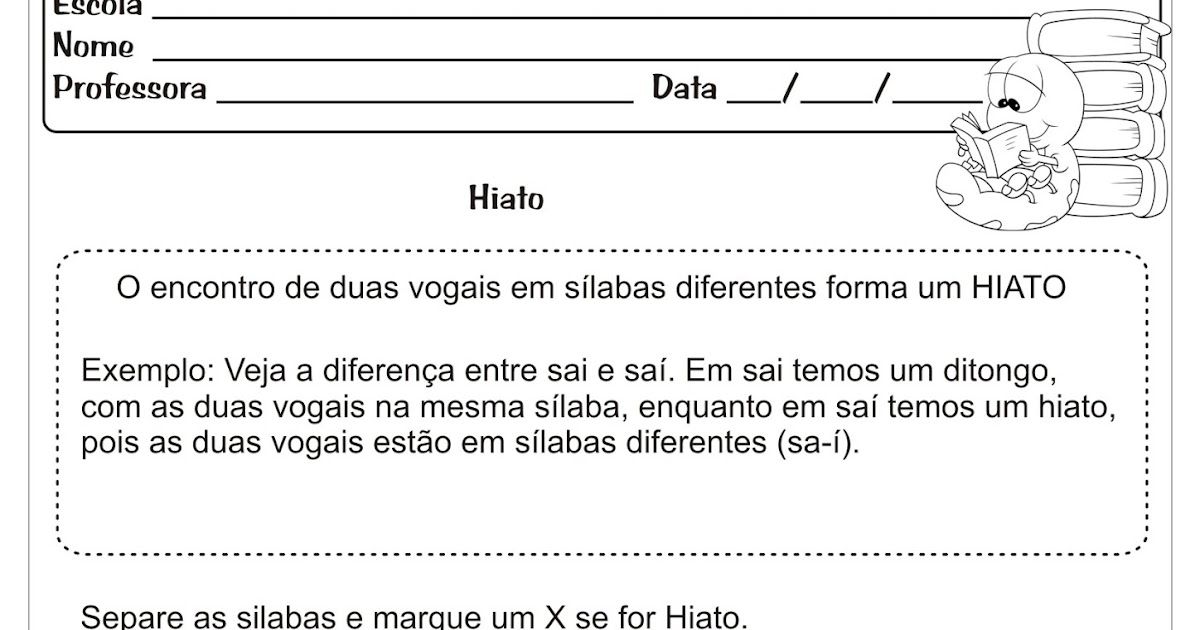 O Que É Ditongo E Hiato Exemplos