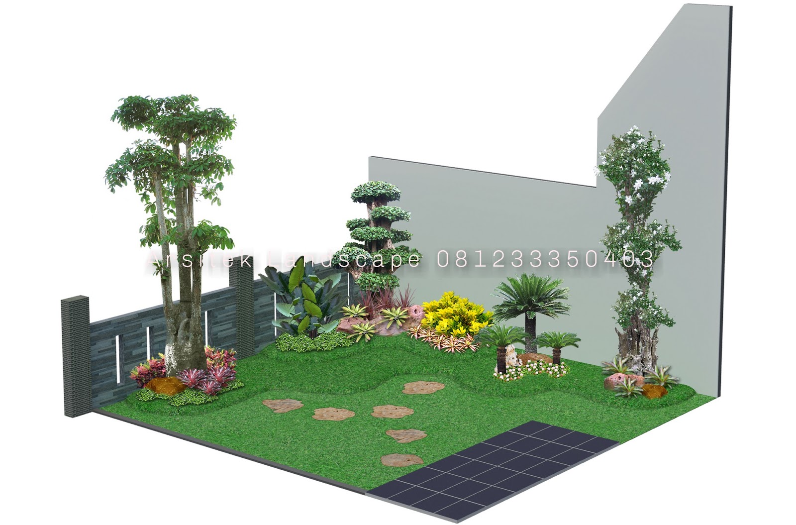 Sketsa Desain Taman 3D - Jasa Pembuatan Taman
