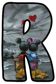 Abecedario de Minnie y Mickey Enamorados. Minnie and Mickey in Love Alphabet.