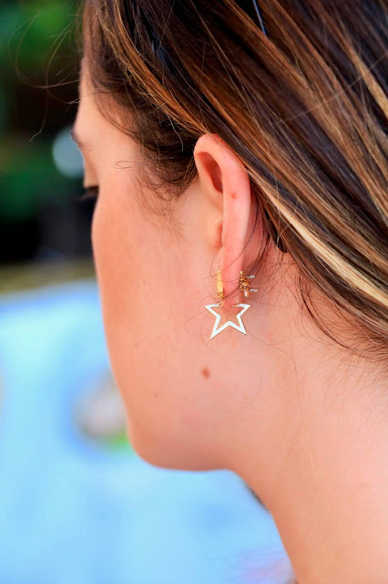 Nyc fashion blogger Kathleen Harper's star hoop earrings