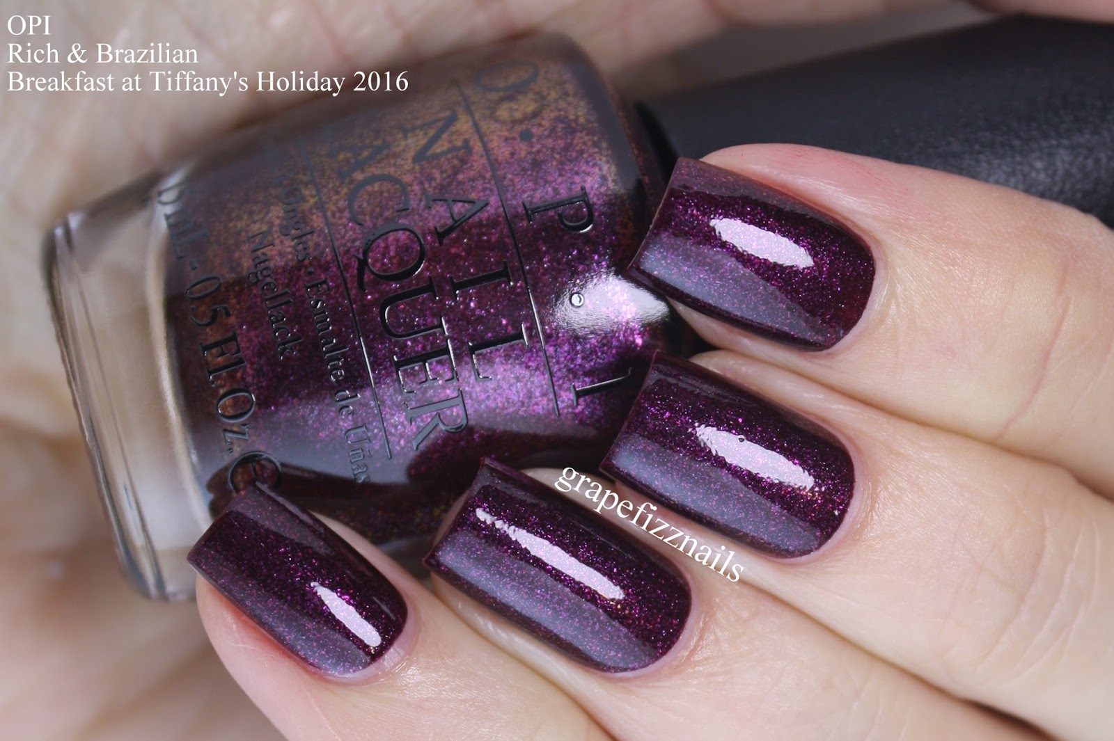 Grape Fizz Nails: OPI Breakfast at Tiffany's Holiday 2016 Swatches and  Review